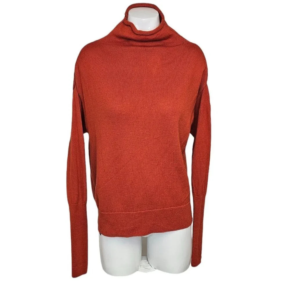Aritzia Wilfred Cyprie Sweater Size XS Mock Neck Merino Wool Drop Sleeve